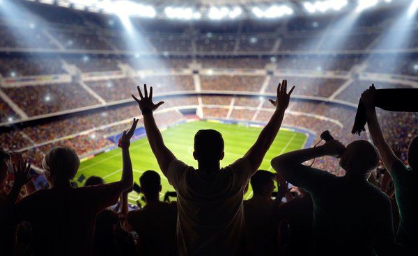 Soccer fans at stadium