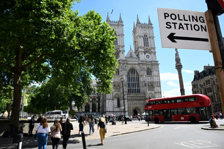 Traders were following the UK general election that was expected to sweep in the Labour party (Paul ELLIS)