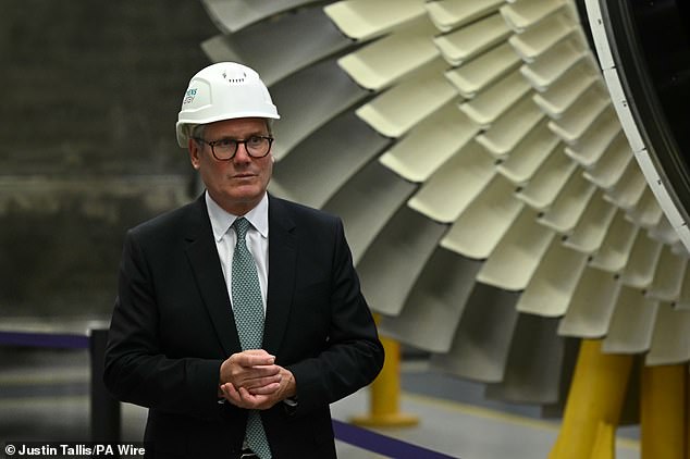 Prime Minister Sir Keir Starmer during a visit to the Siemens Energy plant in Berlin today