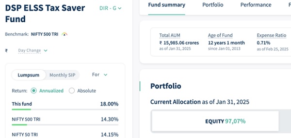 DSP ELSS Tax Saver Fund