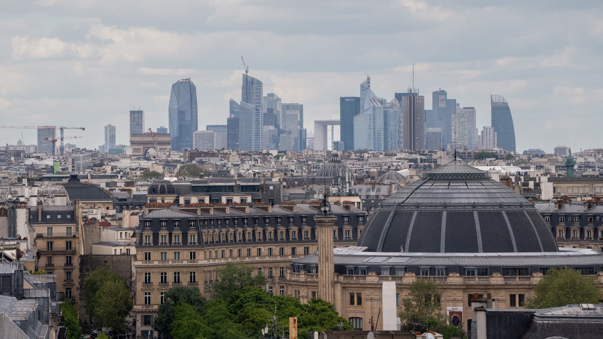 The La Defence business district in Paris, France.