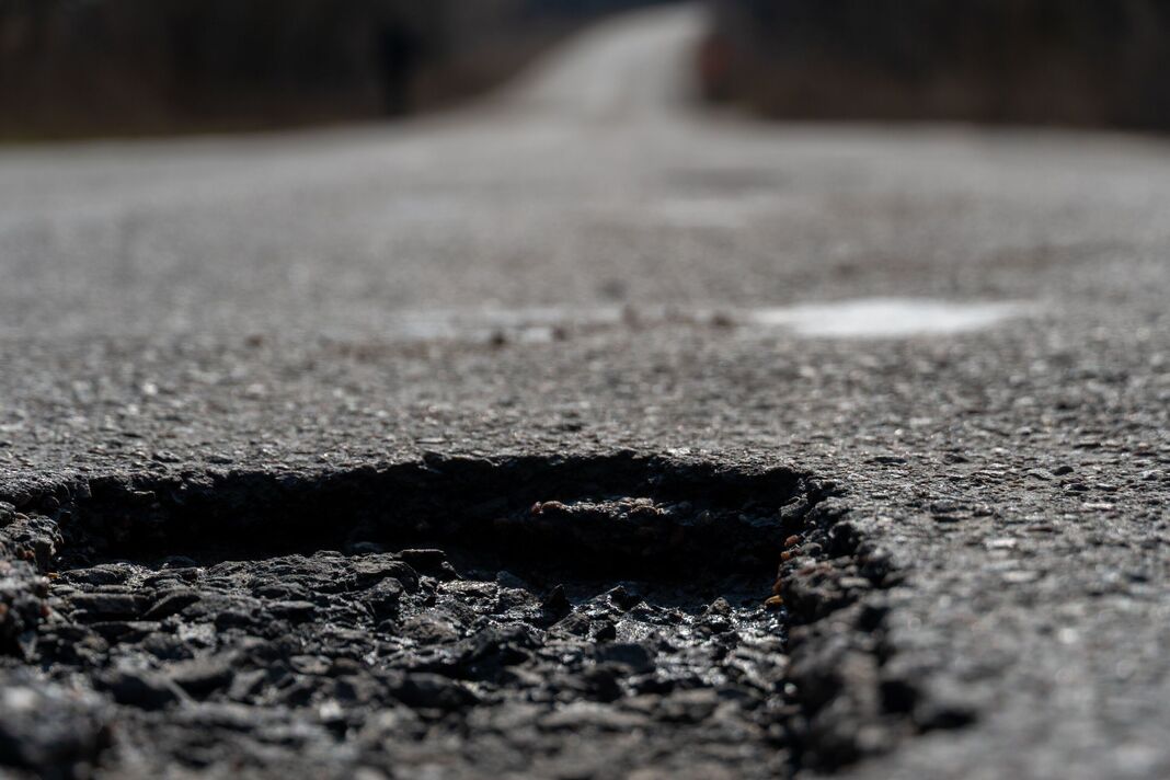 Potholes are dangerous for car tyres and cyclists