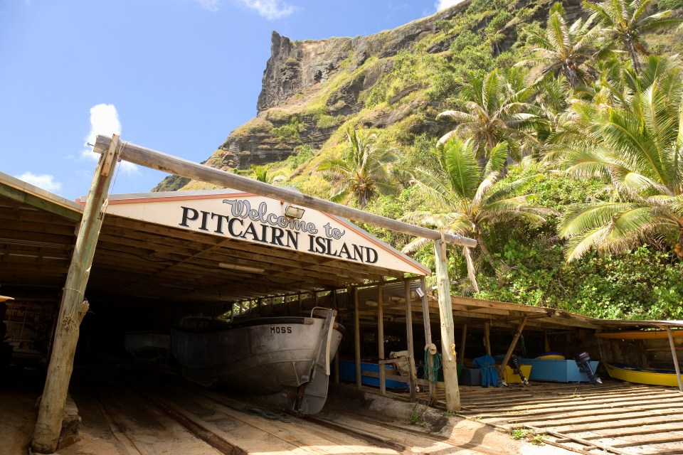 Boat shed in Pitcairn Island.