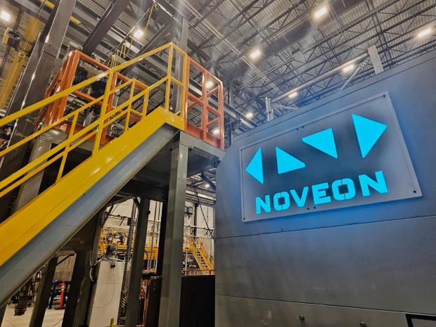 This photo provided by Noveon Magnetics, the Noveon Magnetics logo...