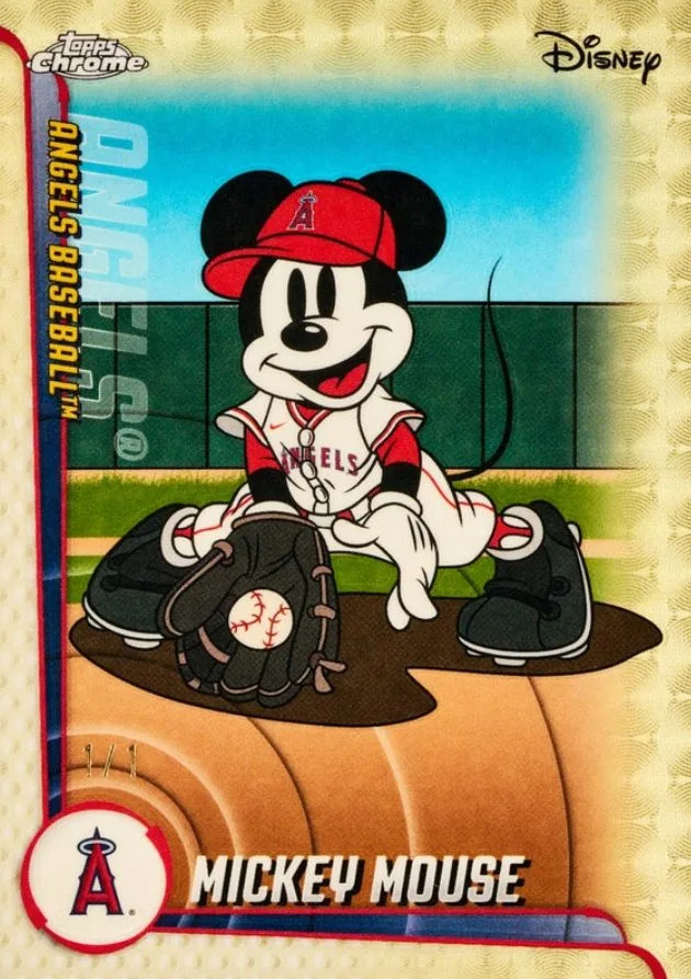 mickey mouse classic mlb topps baseball card