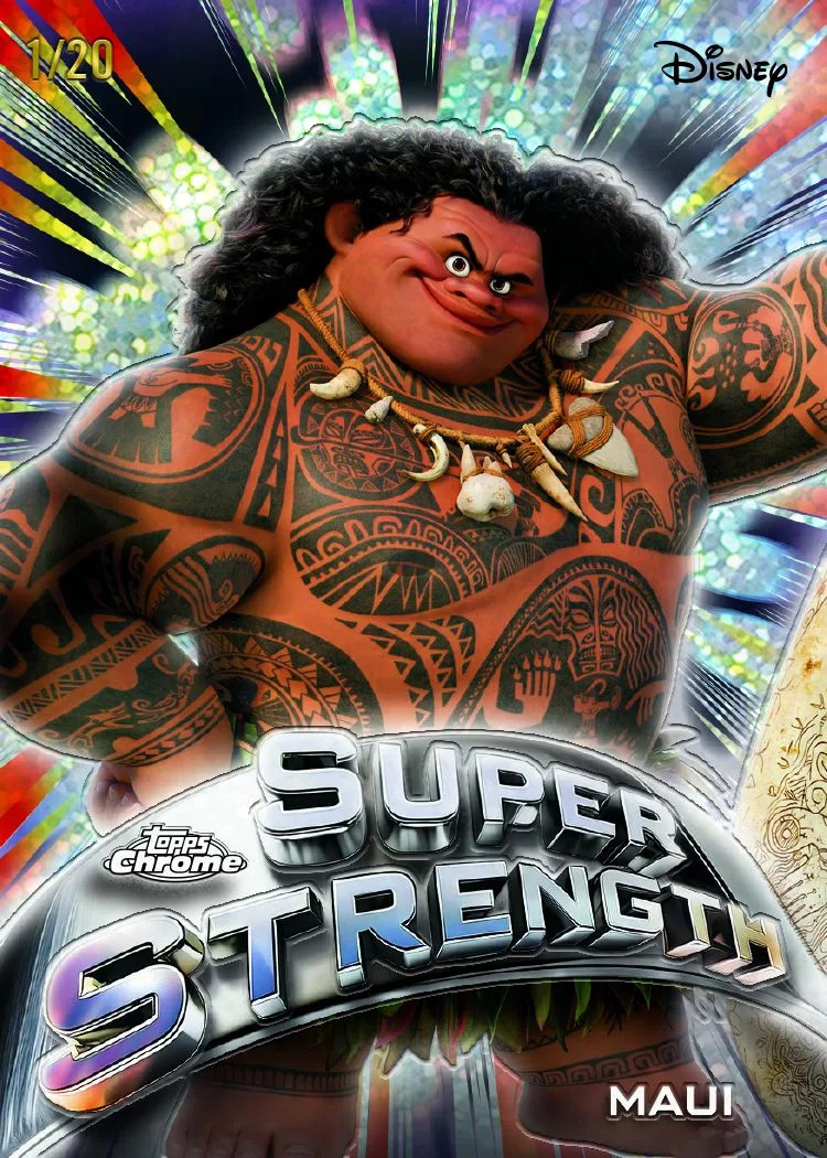 topps chrome disney collectible super strength maui card