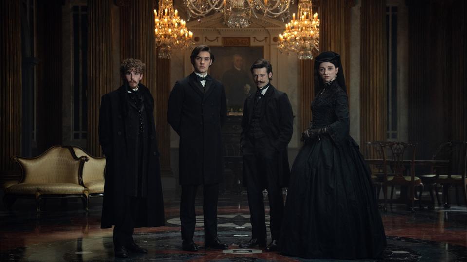 From L to R: Fionn O'Shea, Louis Partridge, Anthony Boyle and Emily Fairn in 'House of Netflix'