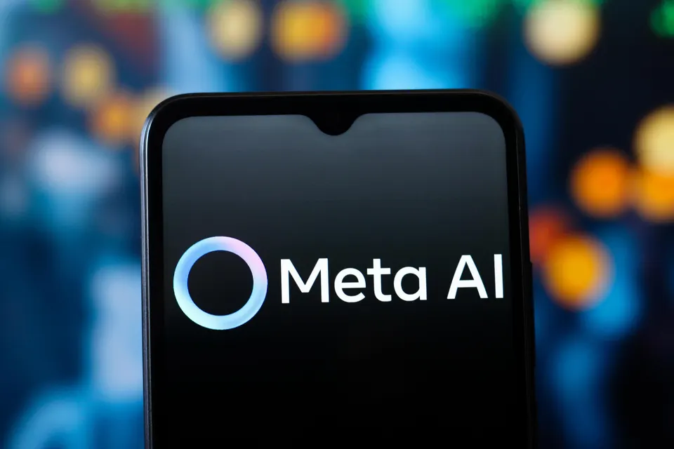 In this photo illustration, the Meta AI logo is seen...