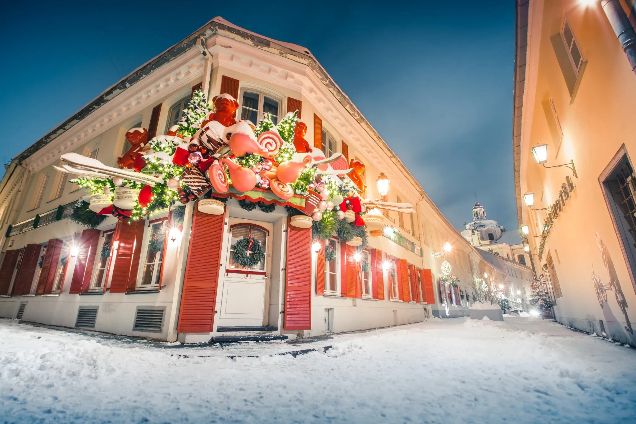 Christmassy street in Vilnius
