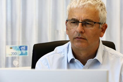 Bank of Israel Deputy Governor Andrew Abir in his office in Jerusalem, July 8, 2020.
