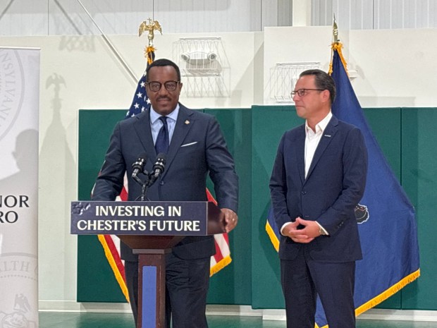 Chester Mayor Stefan Roots said Thursday's announcement was the culmination of two and a half years of work with the administration of Gov. Josh Shapiro. (KATHLEEN E. CAREY - DAILY TIMES)
